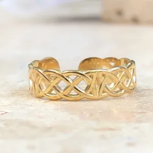 14KT Yellow Gold Celtic Weave Toe Ring