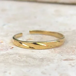 14KT Yellow Gold Polished Fancy Diamond-Cut Toe Ring