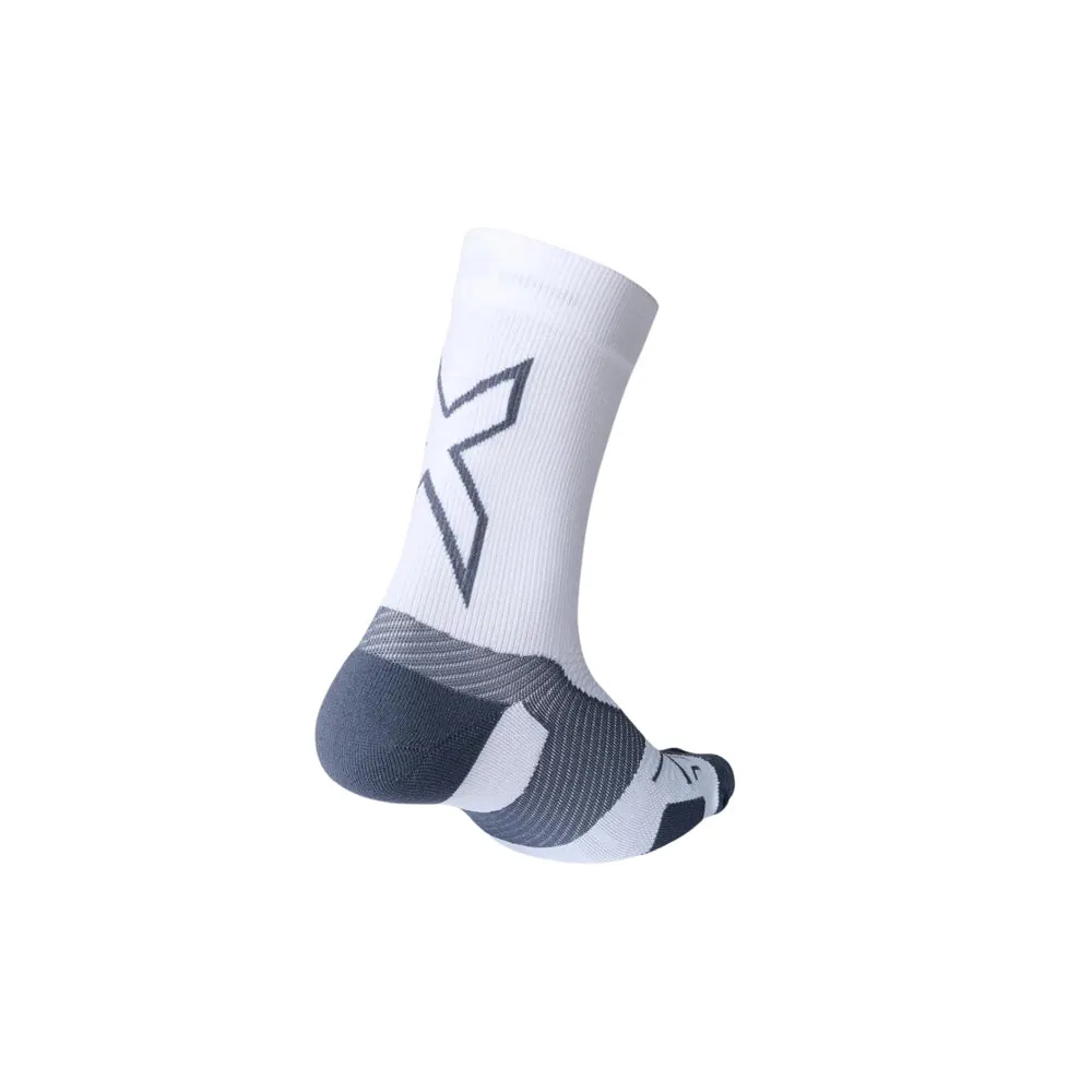 2XU Vectr Light Cushion Crew Socks - White/Grey