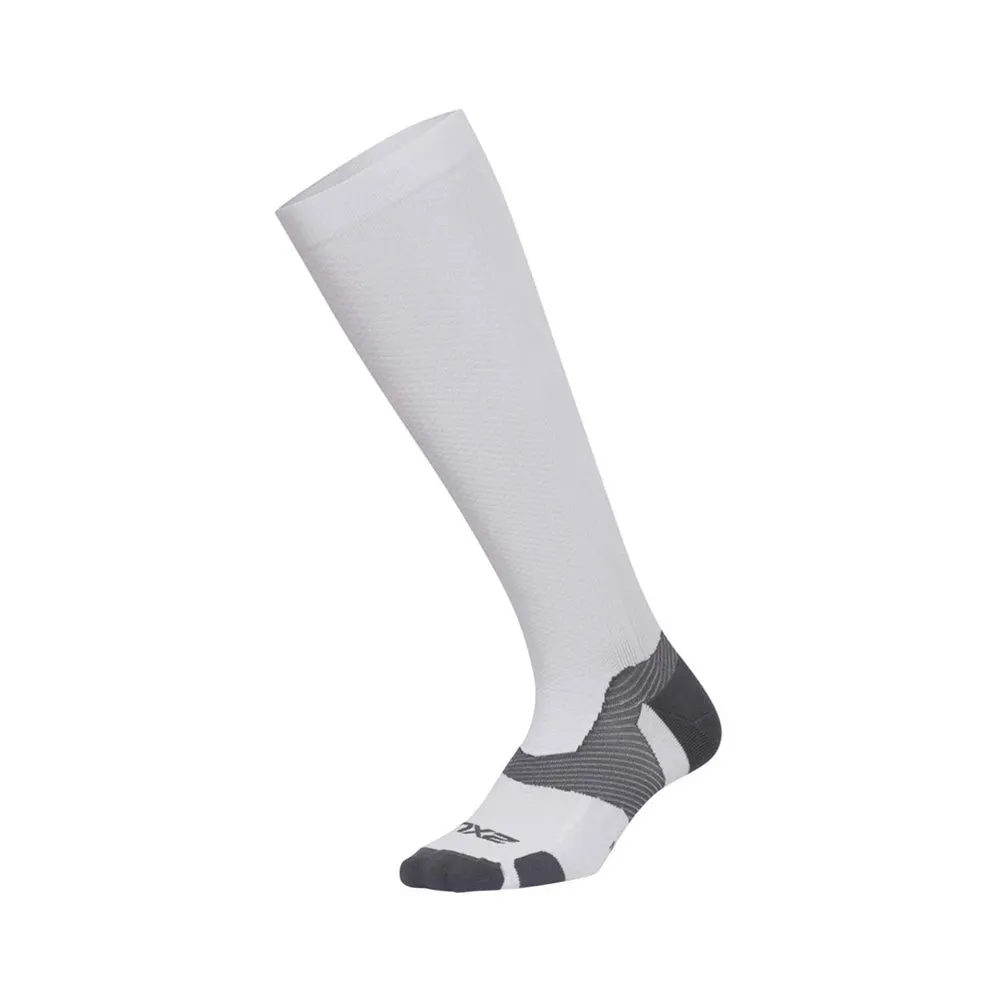 2XU Vectr Light Cushion Full Length Compression Socks - White/Grey