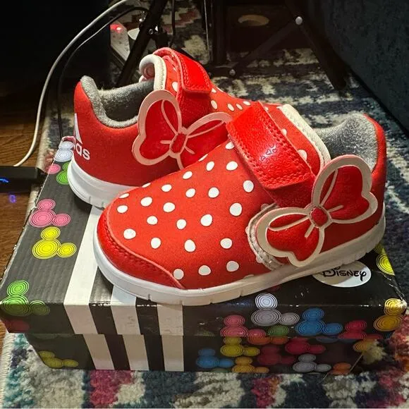 Adidas Disney X M&amp;M Minnie Mouse Size 7K Infant Velcro Shoes with Box