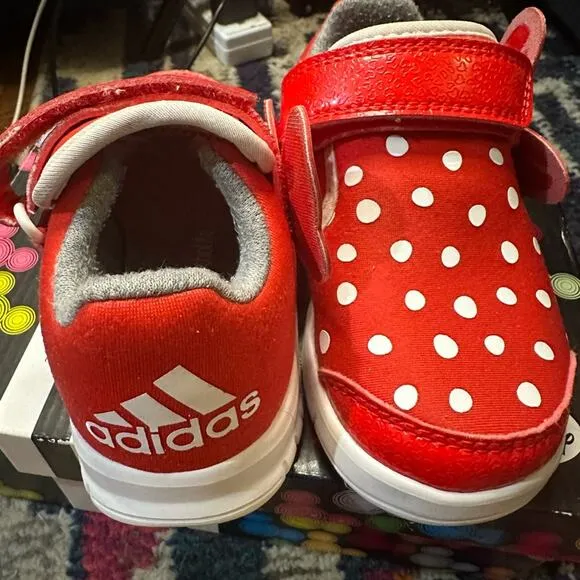 Adidas Disney X M&amp;M Minnie Mouse Size 7K Infant Velcro Shoes with Box