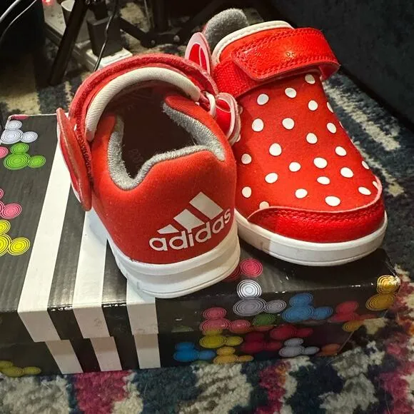 Adidas Disney X M&amp;M Minnie Mouse Size 7K Infant Velcro Shoes with Box
