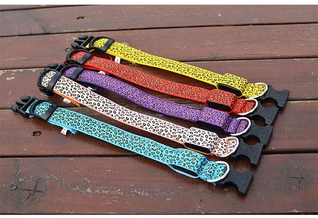 Adjustable LED Dog Collar - Leopard Print