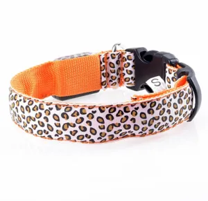 Adjustable LED Dog Collar - Leopard Print