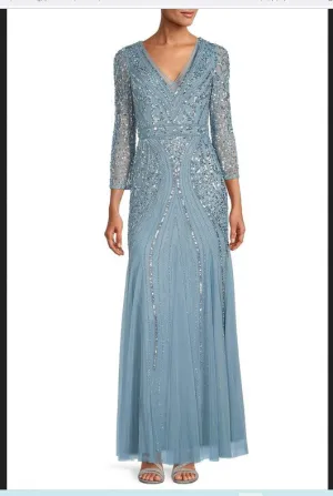 Adrianna Papell Style No: AP1E209816  V-Neck 3/4 Sleeve Zipper Back
