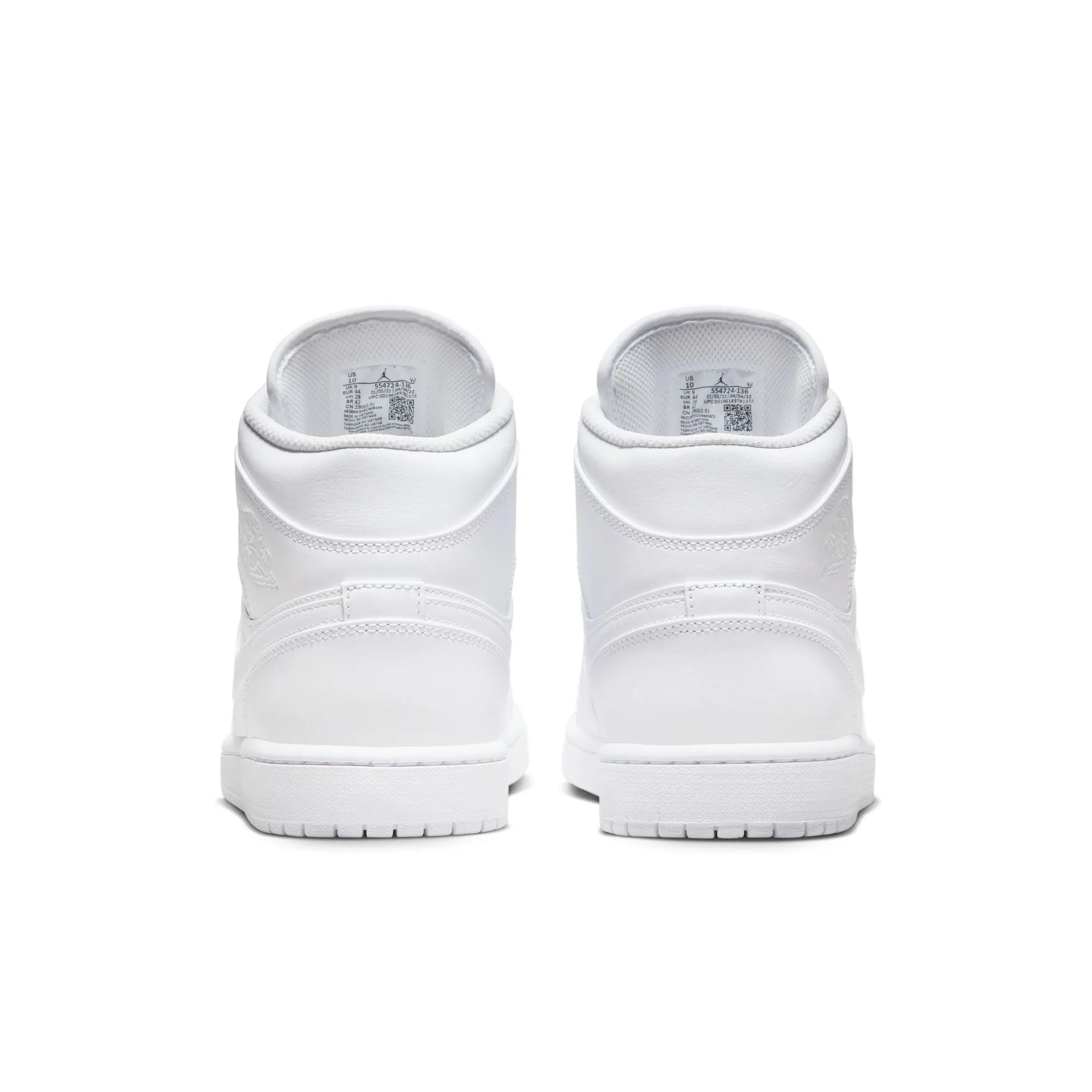 AIR JORDAN 1 MID 554724-136 - WHITE/WHITE