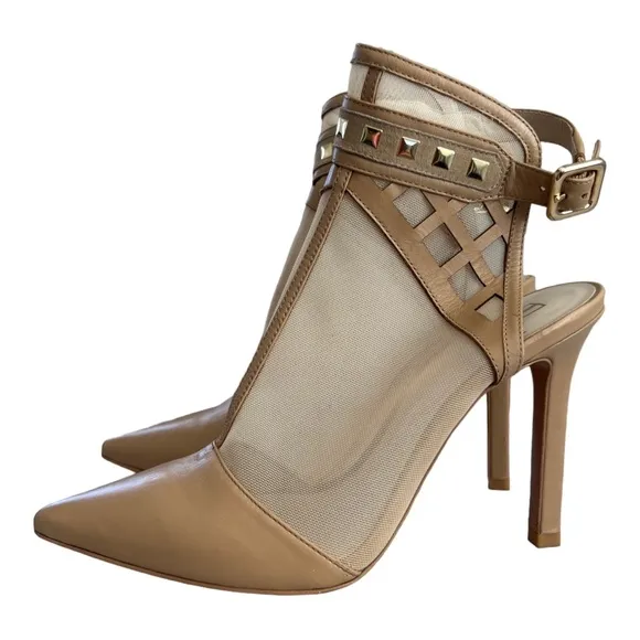 Alepel Mesh Detail Women’s Pump Size 6 Champagne/Gold Stilleto