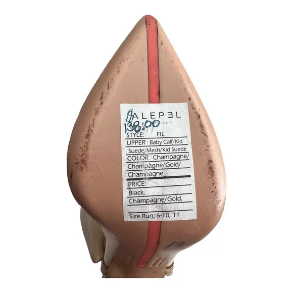 Alepel Mesh Detail Women’s Pump Size 6 Champagne/Gold Stilleto