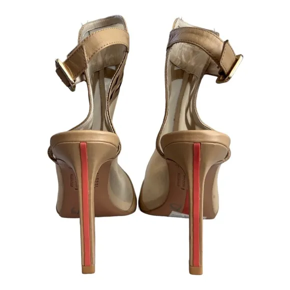 Alepel Mesh Detail Women’s Pump Size 6 Champagne/Gold Stilleto