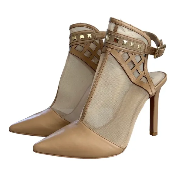 Alepel Mesh Detail Women’s Pump Size 6 Champagne/Gold Stilleto