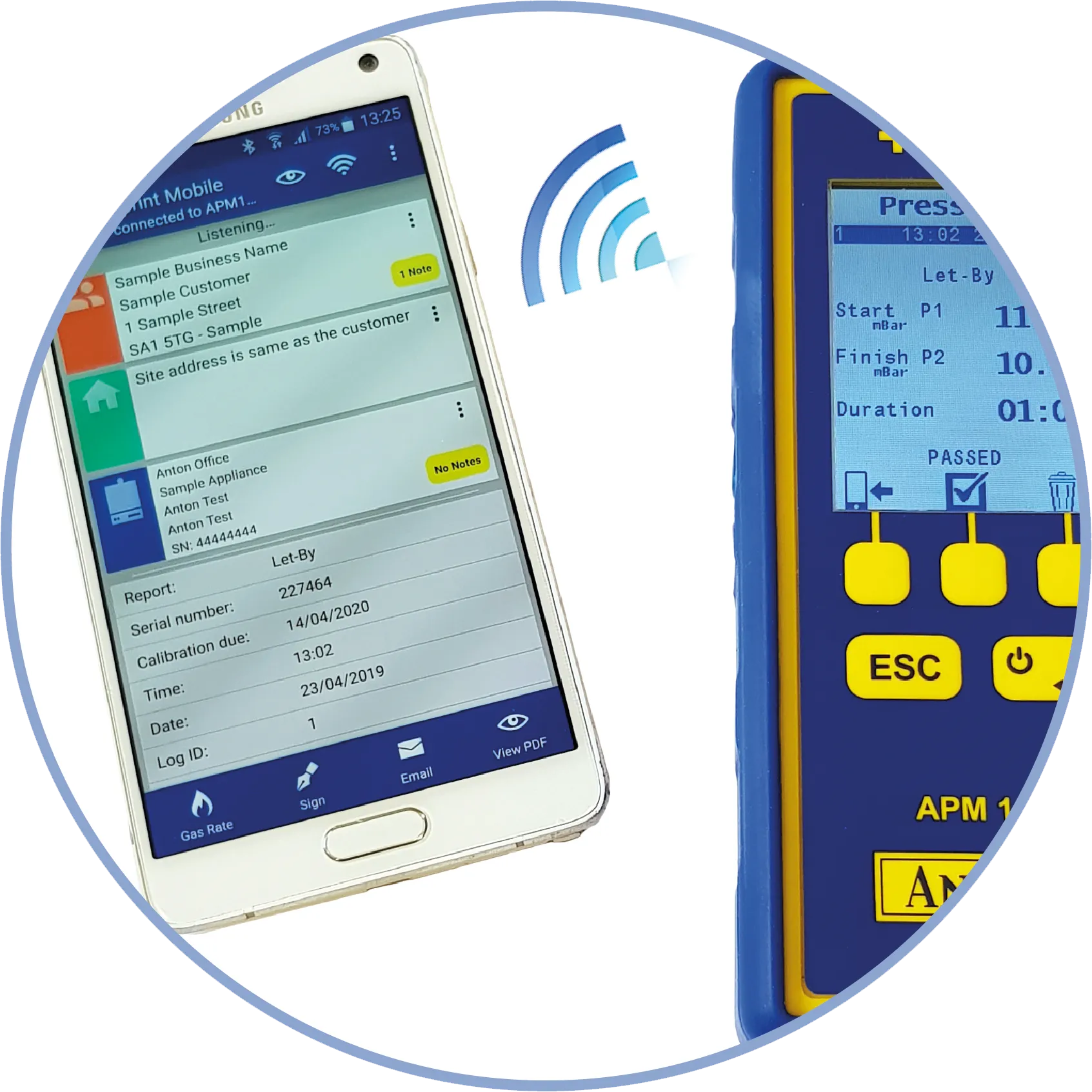 Anton APM 155 Differential Pressure Meter with Bluetooth for iOS and Android