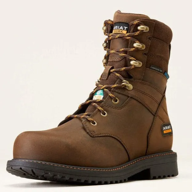 Ariat Men's Rigtek Csa 8" Comp Toe WP Work Boot -Brown- 10035989