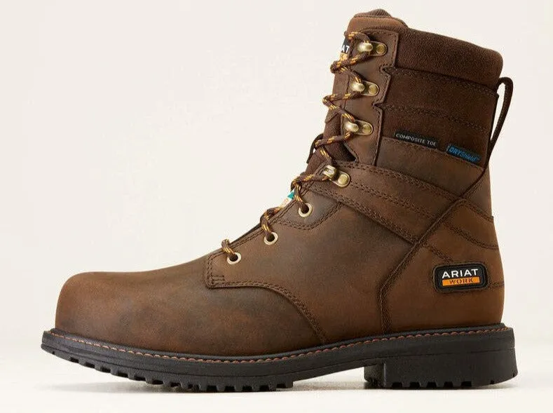 Ariat Men's Rigtek Csa 8" Comp Toe WP Work Boot -Brown- 10035989