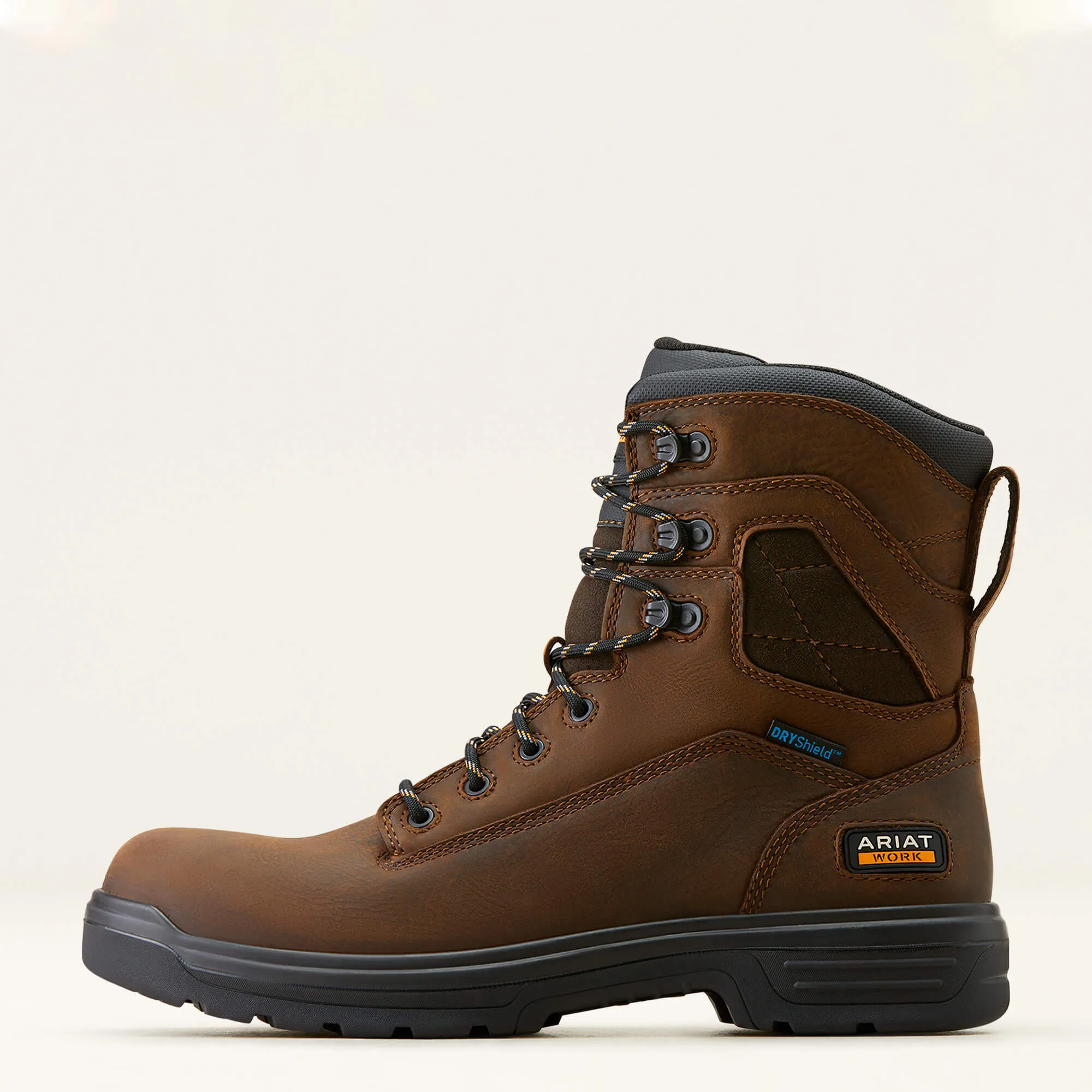 Ariat Men's Turbo 8" Soft Toe WP Lace-Up Work Boot - Brown - 10050843