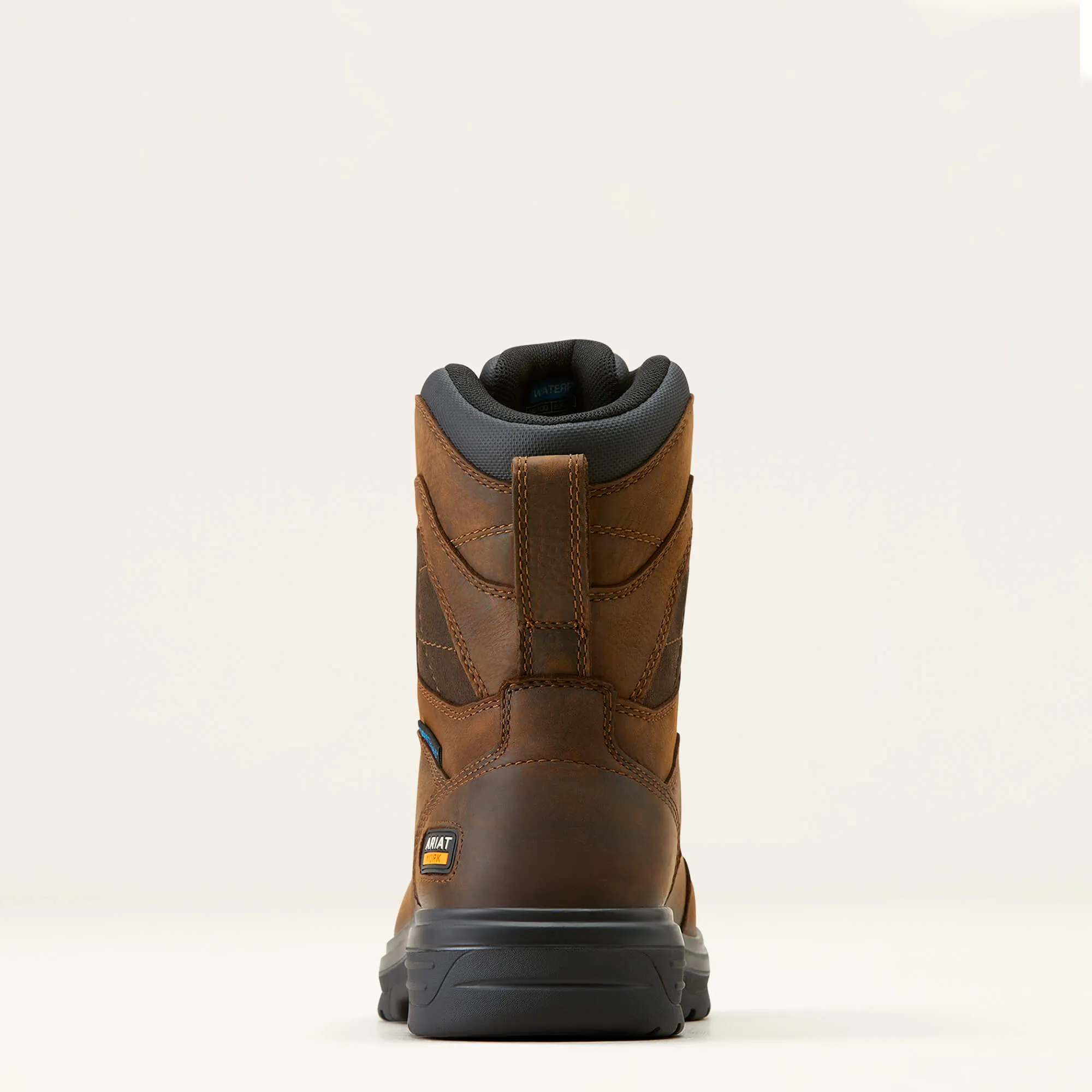 Ariat Men's Turbo 8" Soft Toe WP Lace-Up Work Boot - Brown - 10050843