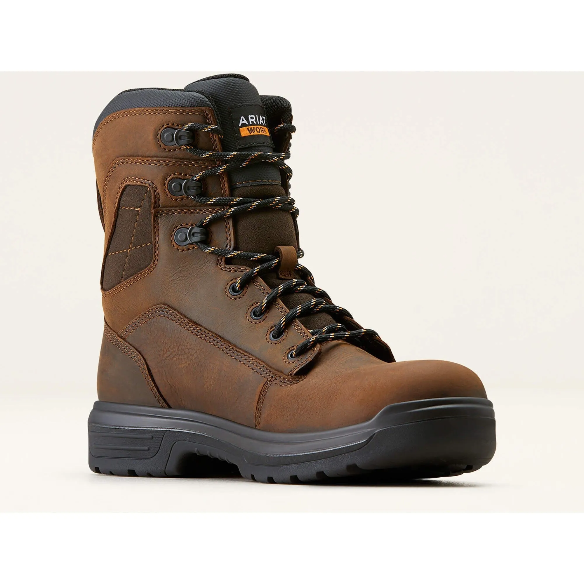 Ariat Men's Turbo 8" Soft Toe WP Lace-Up Work Boot - Brown - 10050843