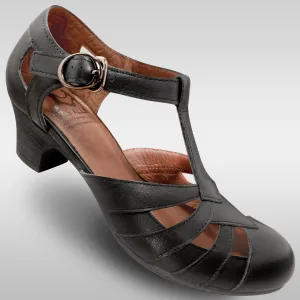 Aris Allen Women's Black T-Strap Dance Shoes