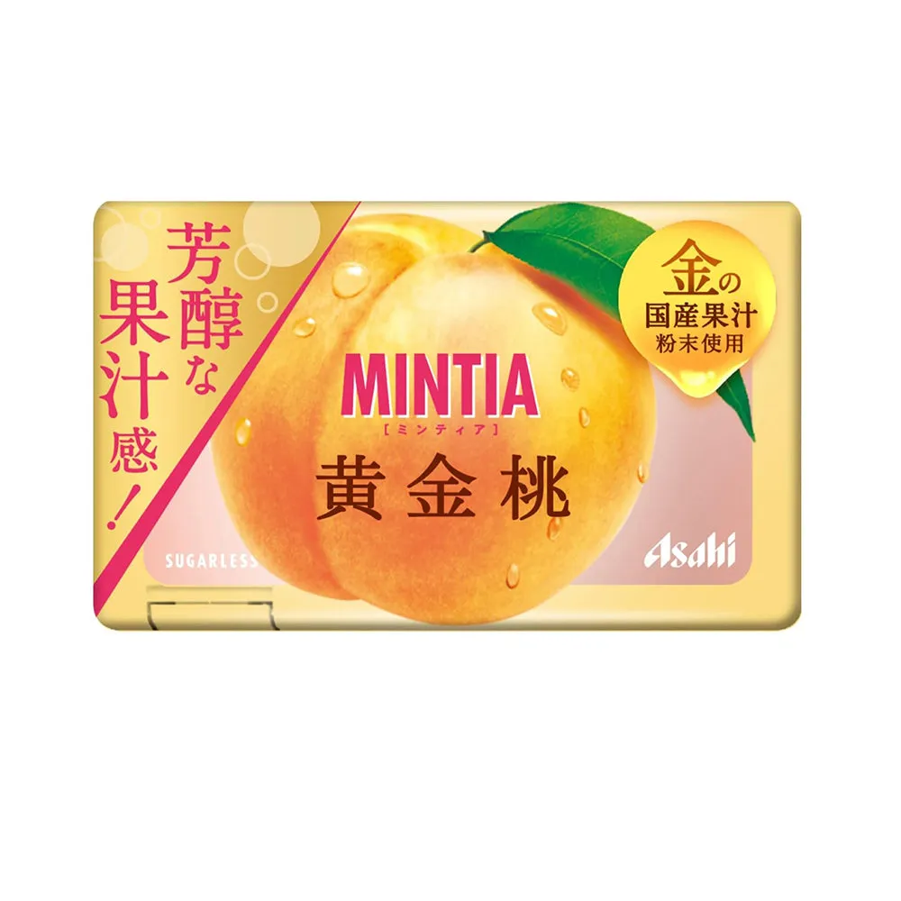 Asahi MINTIA Breath Mints - Golden Peach Flavor, 50 Tablets, 7g