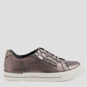 AUDRY W - PEWTER SQUARES LEATHER