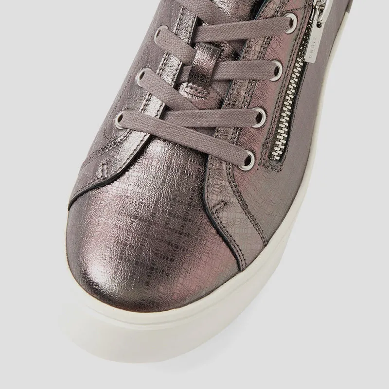 AUDRY W - PEWTER SQUARES LEATHER