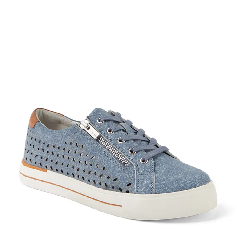 AYLEEN W - BLUE DENIM DARK TAN LEATHER