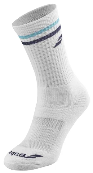 Babolat Mens Team Single Badminton Socks - White / Estate Blue
