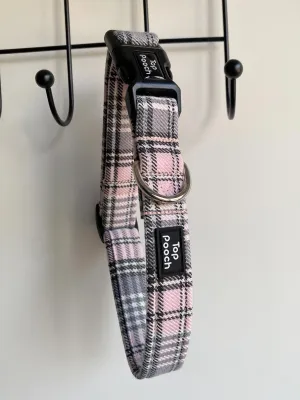 Baby Pink Tartan Dog Collar