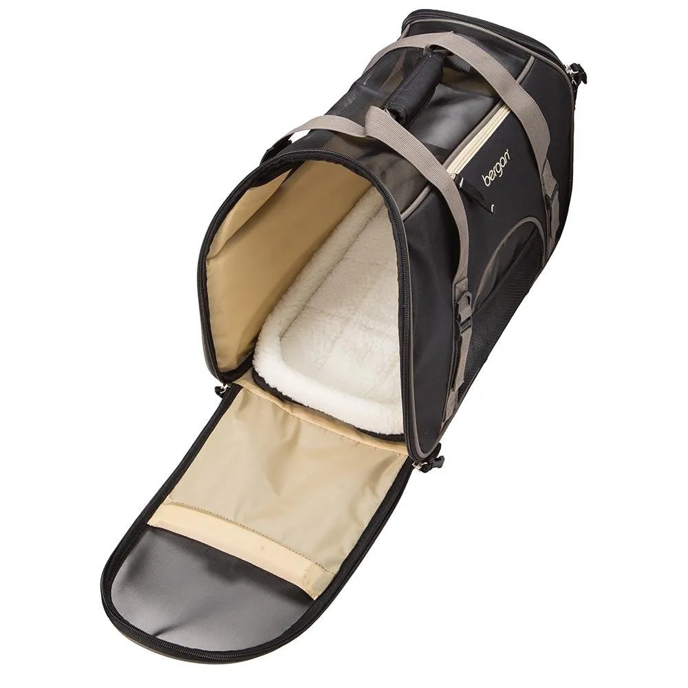 Bergan Pet Comfort Carrier (Large Black / Brown 19" x 10" x 13")