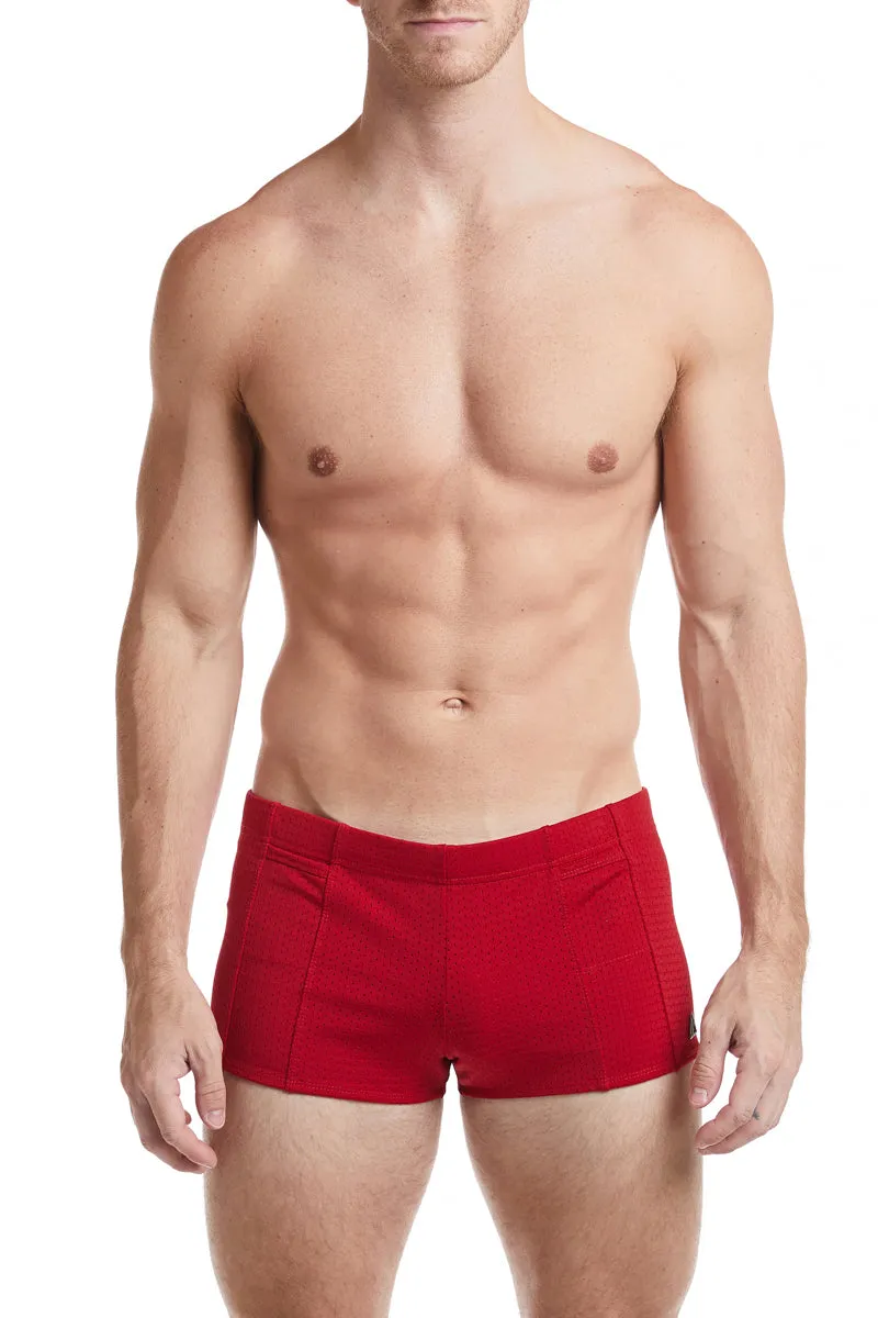 Black - LANDON Athletic Mesh Square Cut Swim Brief