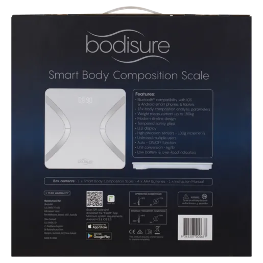 BODISURE BBC100 Smart Body Composition Scales – Black or White