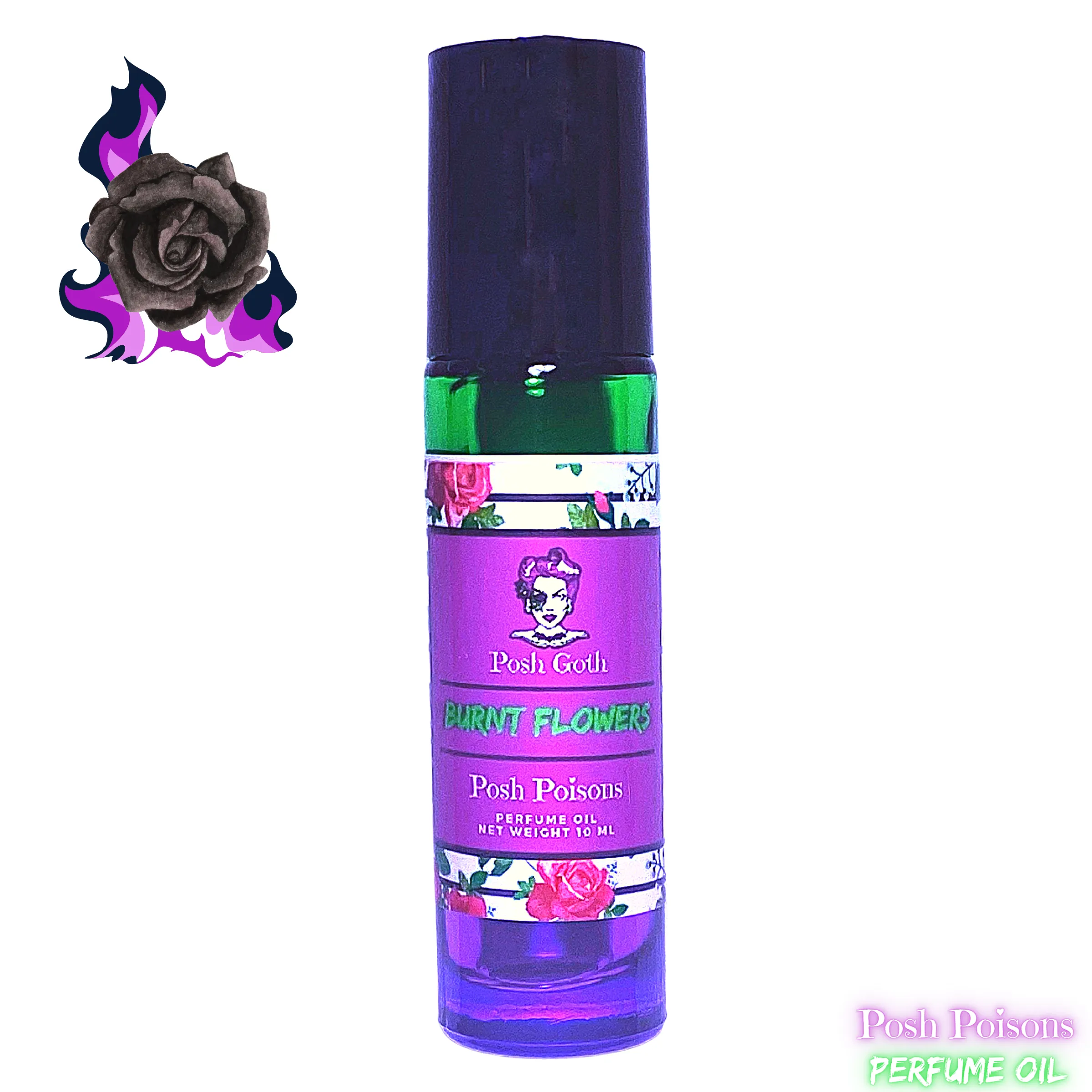 Burnt Flowers Floral Scented Gothic Perfume 10 ml roller ball Posh Goth