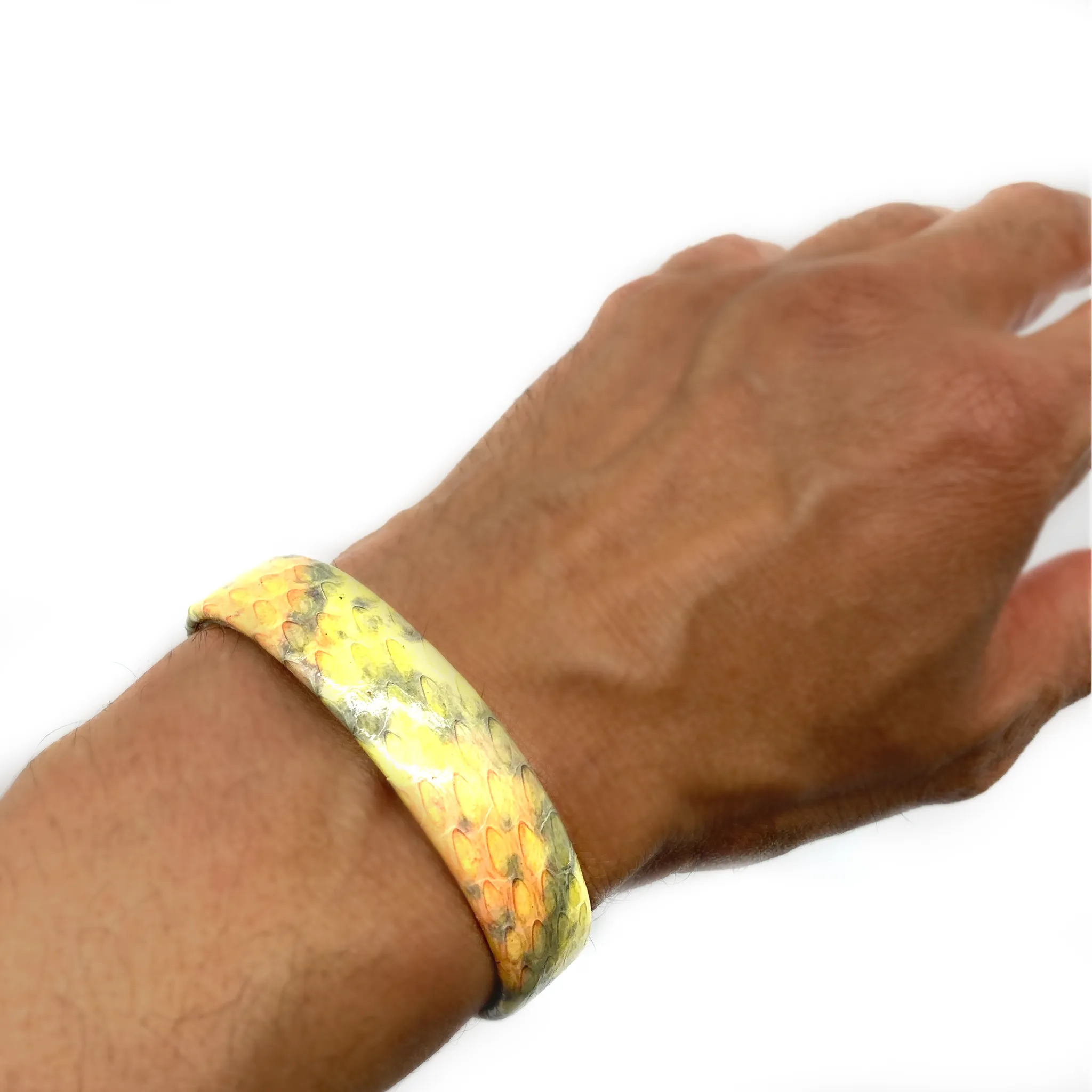 CA Christopher Augmon Yellow Rainbow Water Snake ½” Cuff