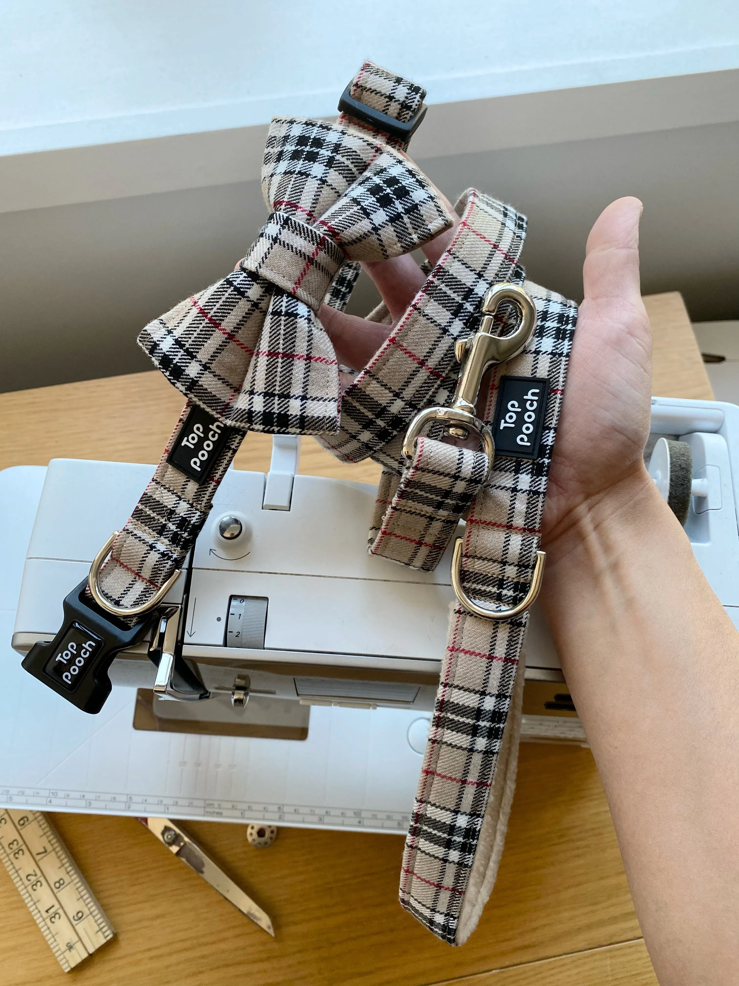 Caramel Tartan Dog Collar