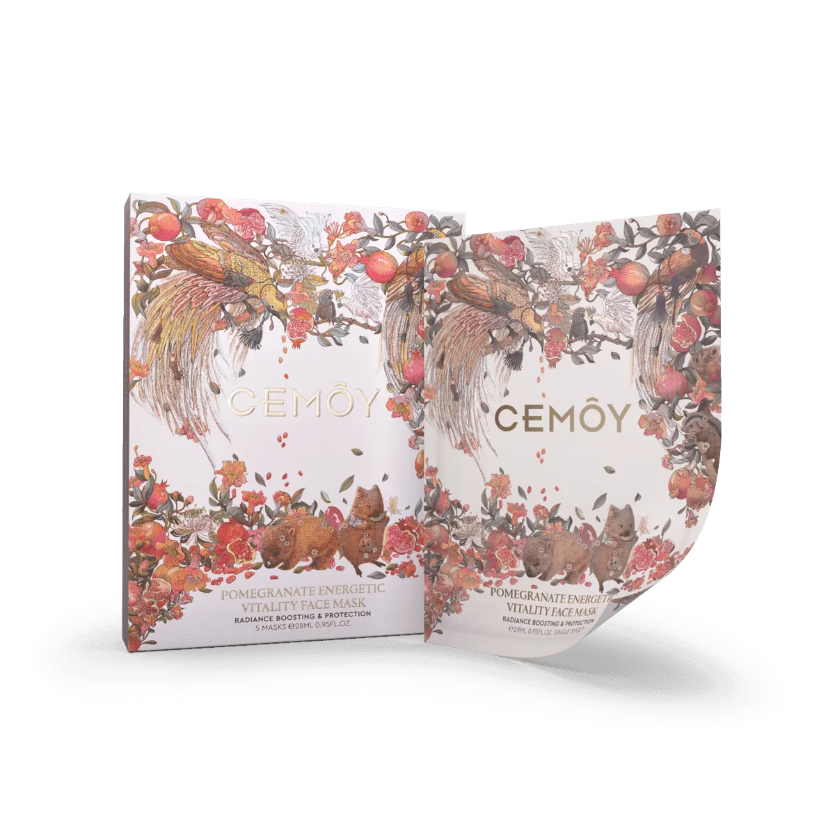 CEMÔY Pomegranate Energetic Vitality Face Mask 5 Pack - Clearance