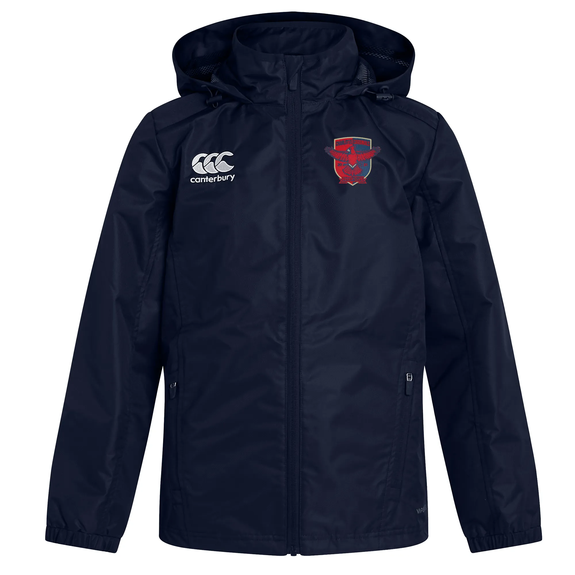 Charlotte Cardinals Rugby Club Club Vaposhield Full Zip Rain Jacket by Canterbury