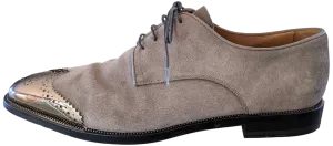 Christian Louboutin Classic Gey Suede with Metal Toe Men Shoes Sz44