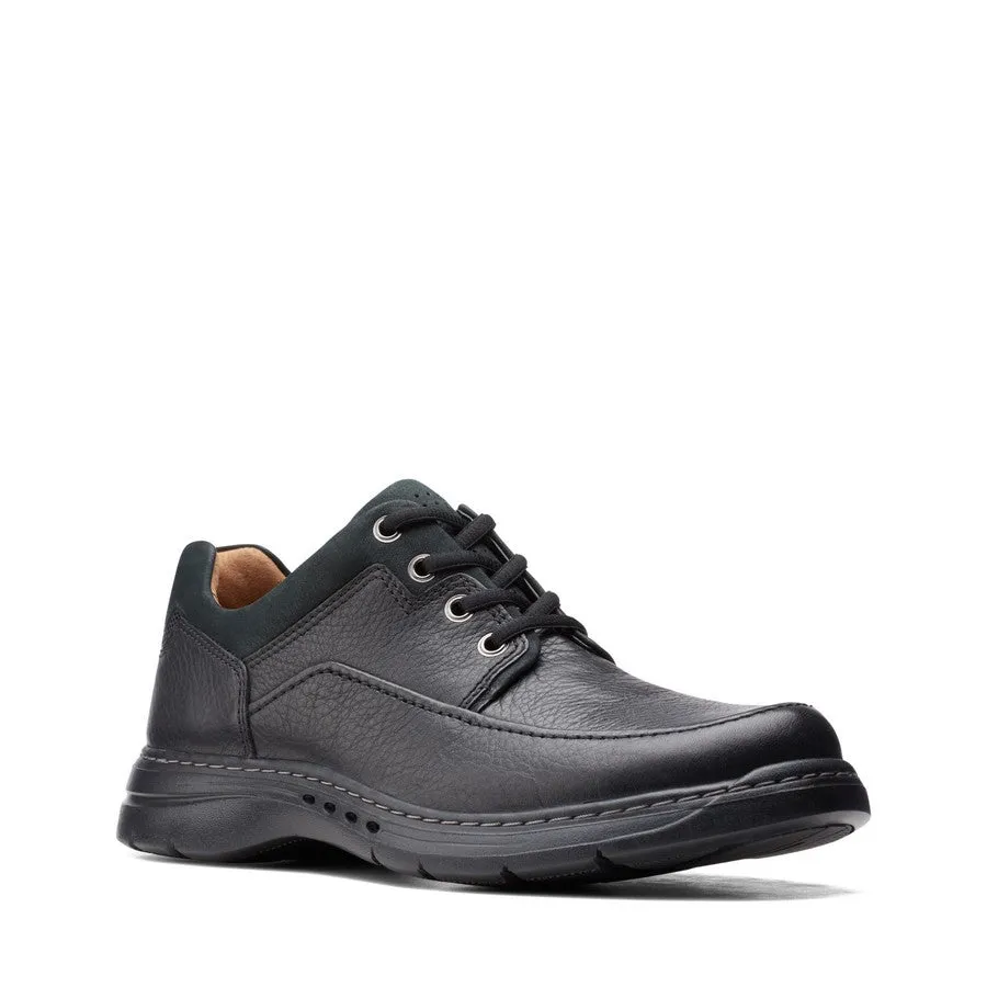 Clarks Men's Un Brawley Lace Black Leather