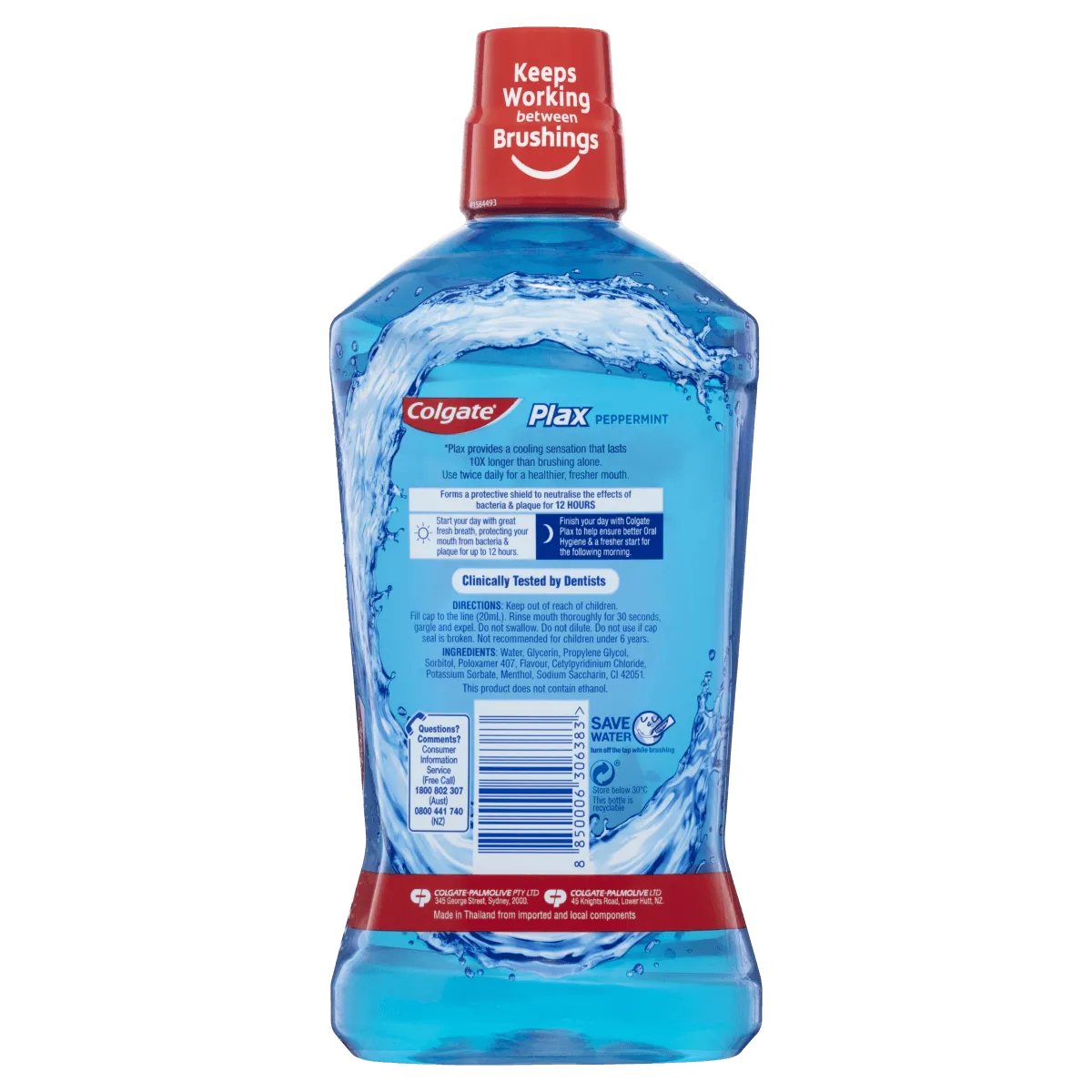 Colgate Plax Peppermint Antibacterial Mouthwash 1L