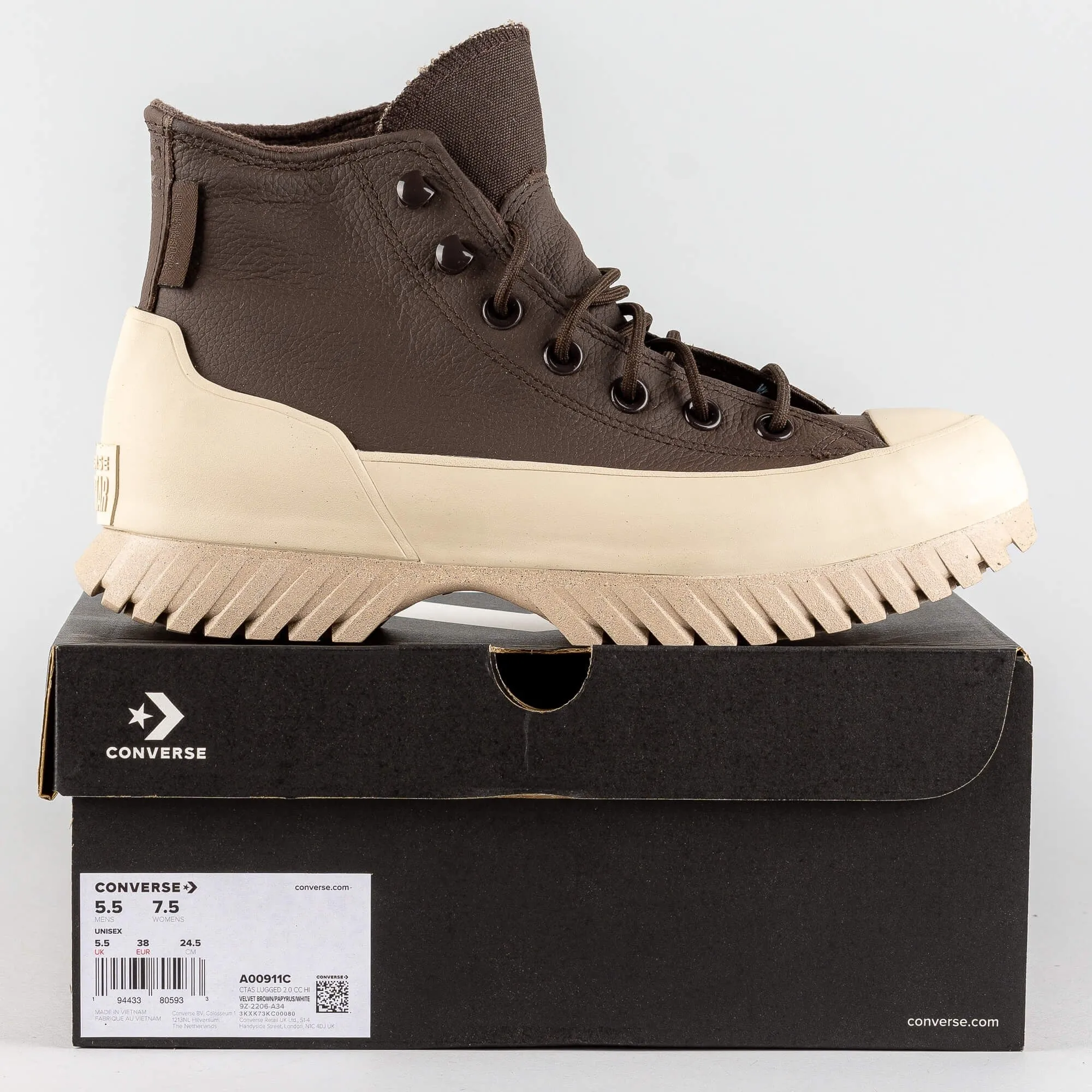 Converse Chuck Taylor All Star Lugged 2.0 Counter Climate Velvet Brown/Papyrus/White