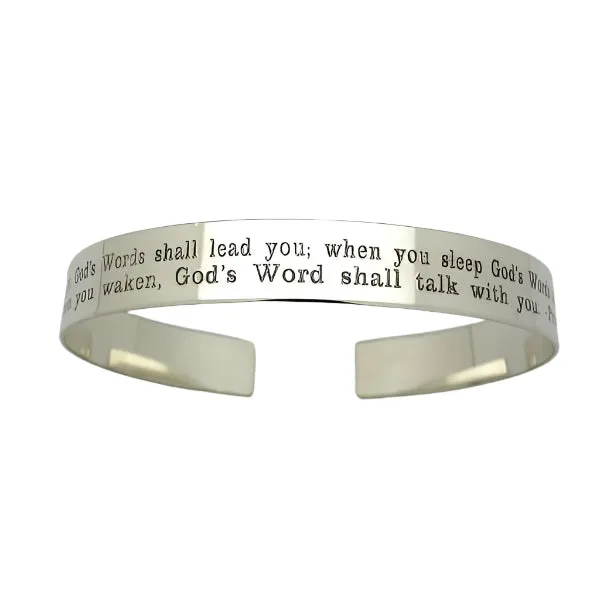 Custom Engraved Sterling Silver Cuff Bracelet