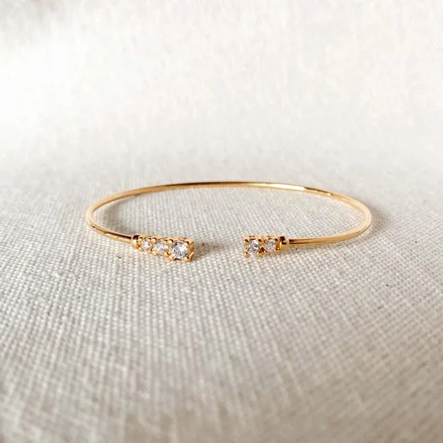 Dainty Stone Cuff Bracelet