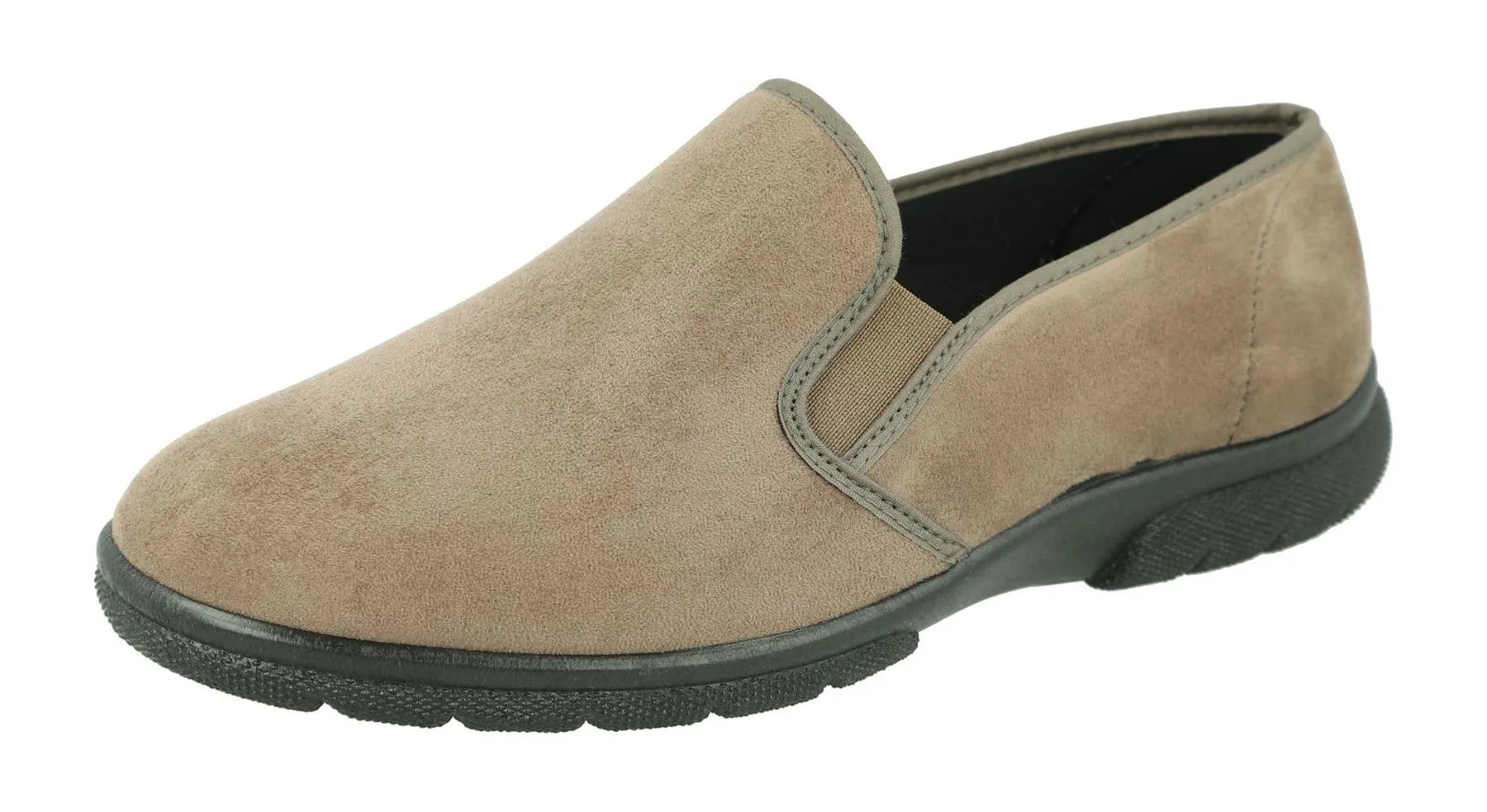 DB Shoes Men's 6V Fit Slip-On Classic Shoes in Taupe, Sizes 6 to 12