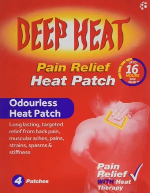 Deep Heat Patch muscle hot post*4 muscle pain, strain and joint stiff Odource Patchesx444