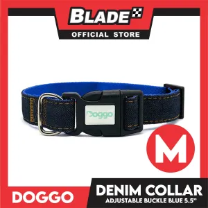 Doggo Collar Denim Design Medium (Blue) Perfect Collar for Your Dog