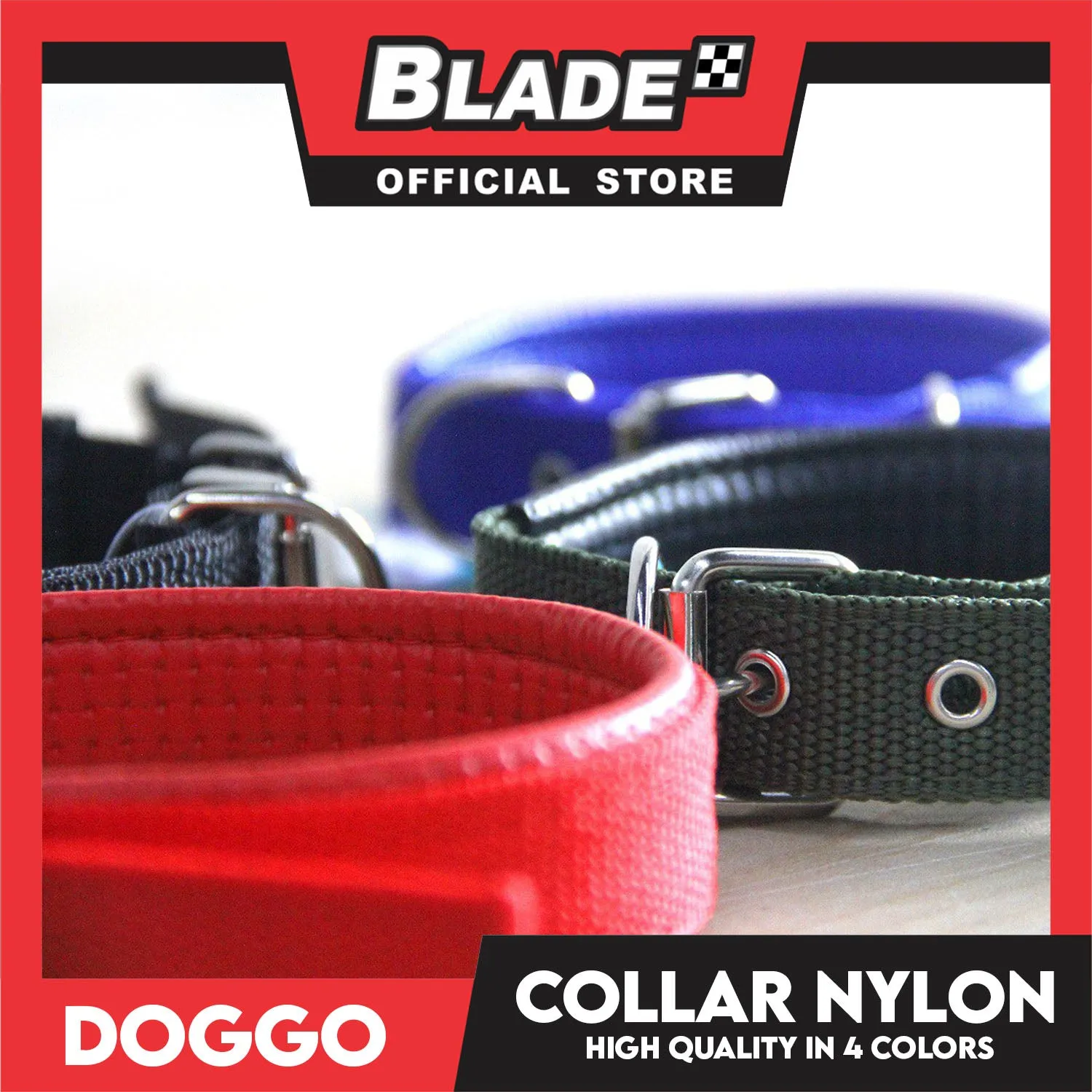 Doggo Dog Collar Adjustable Buckle Extra Large Size (Black) Collar Nylon for Dog