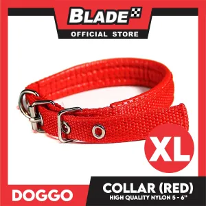 Doggo Dog Collar Adjustable Buckle Extra Large Size (Red) Collar Nylon for Dog