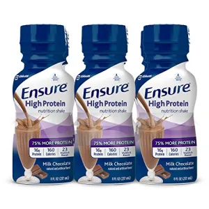 Ensure High Protein Therapeutic Nutrition, Milk Chocolate, 8 oz Bottles - Case of 24