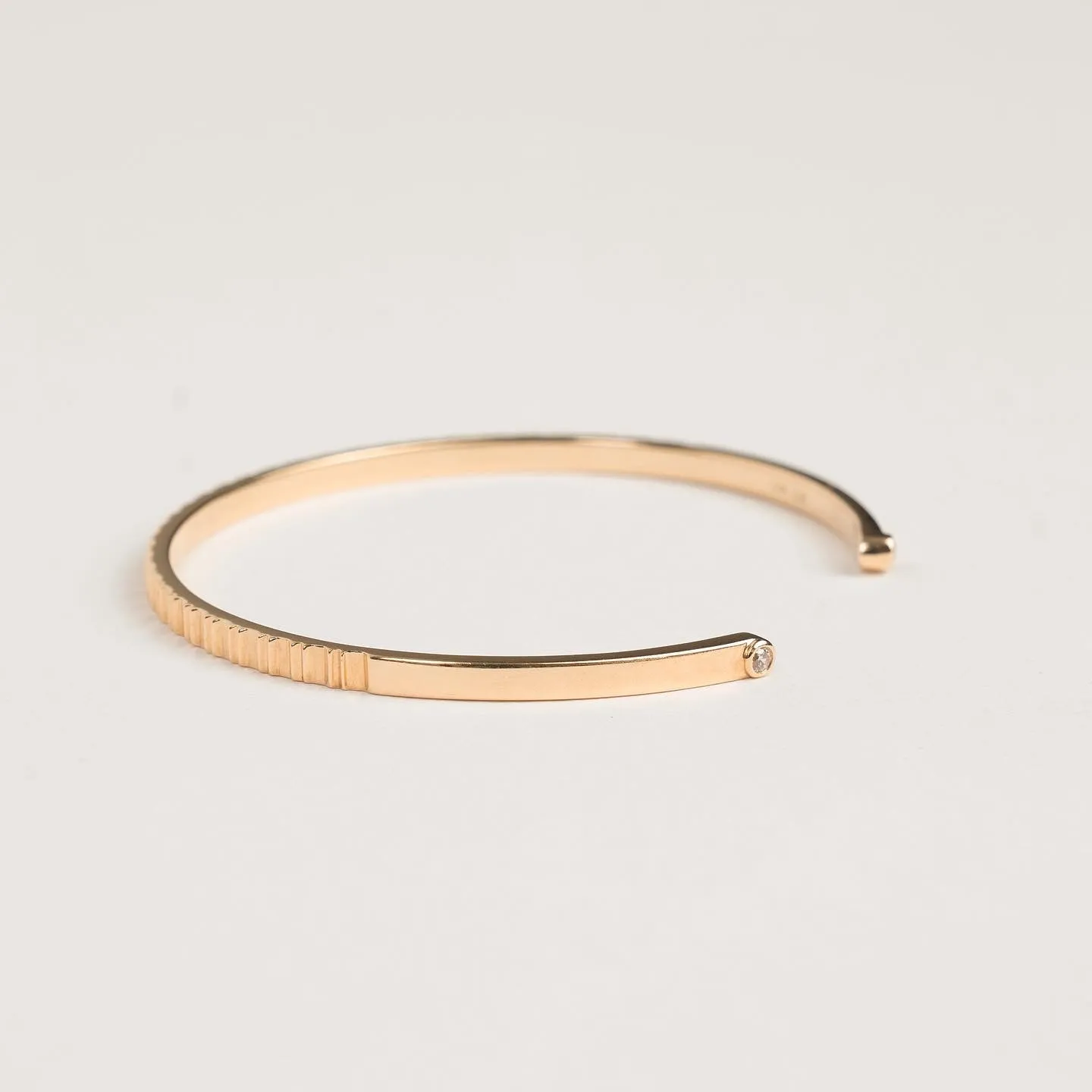 Essence Bezel Round and Prism Cuff Bangle