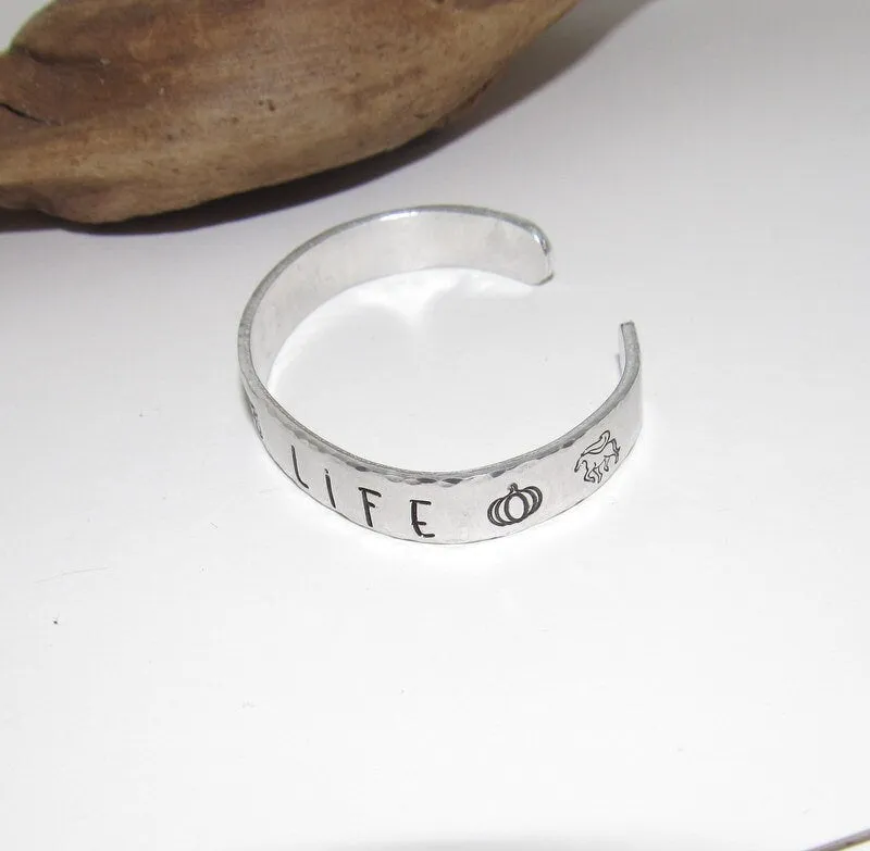 Farm life cuff bracelet ,  Personalized Adjustable stamped cuff bracelet, inspiration cuff, adjustable cuff stamped jewelry, boho cuff
